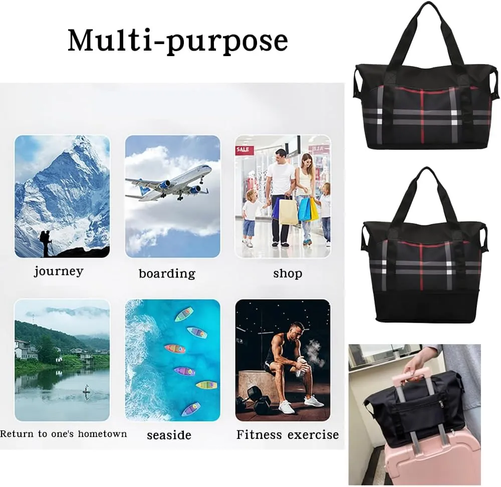 Women Travel Duffel, Large Expandable Weekender Carry-on Tote, Gym Workout Bag, Overnight and Mommy Hospital Bag for Labor and Delivery