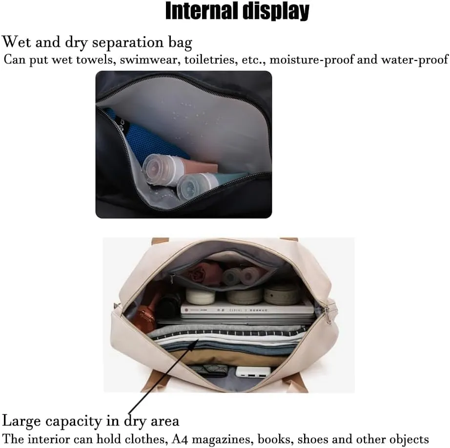 Women Travel Duffel, Large Expandable Weekender Carry-on Tote, Gym Workout Bag, Overnight and Mommy Hospital Bag for Labor and Delivery