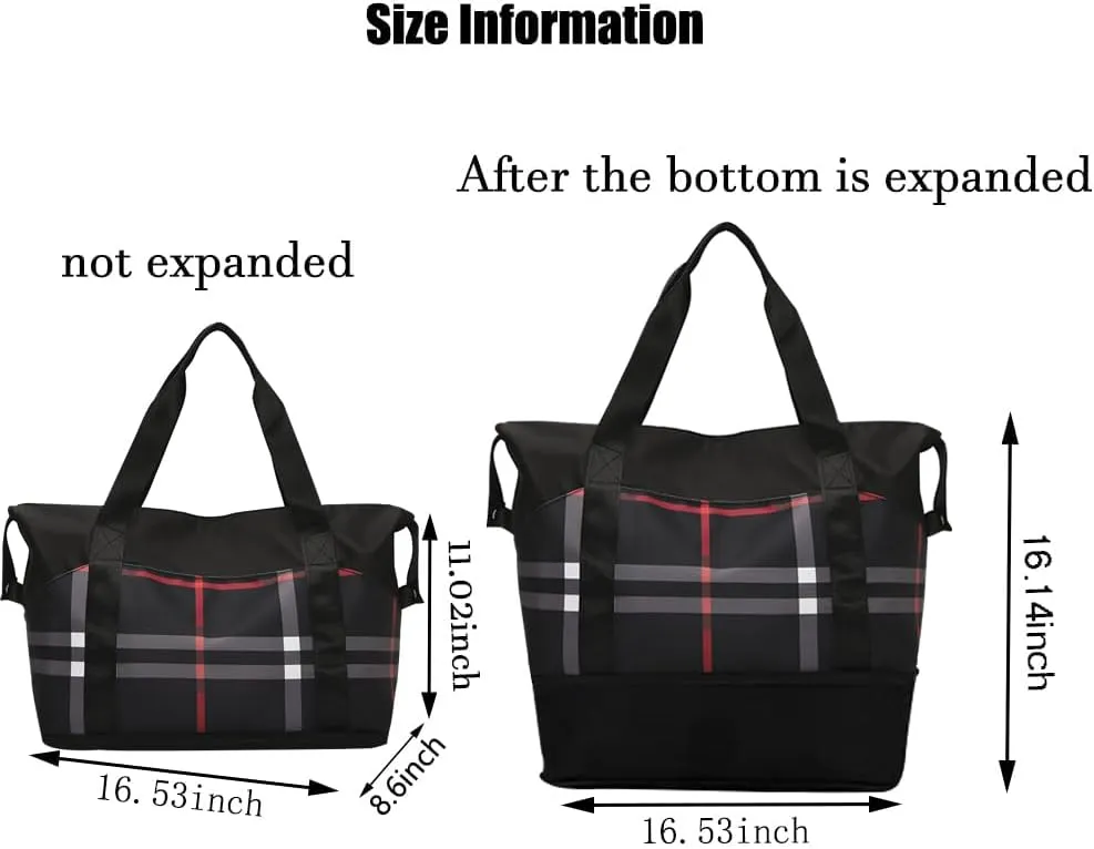 Women Travel Duffel, Large Expandable Weekender Carry-on Tote, Gym Workout Bag, Overnight and Mommy Hospital Bag for Labor and Delivery