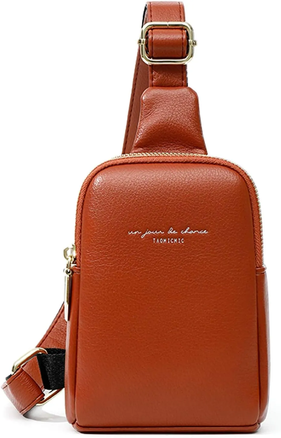 Women Vegan Leather Sling Bag, Outdoor One Shoulder Crossbody Chest Bag
