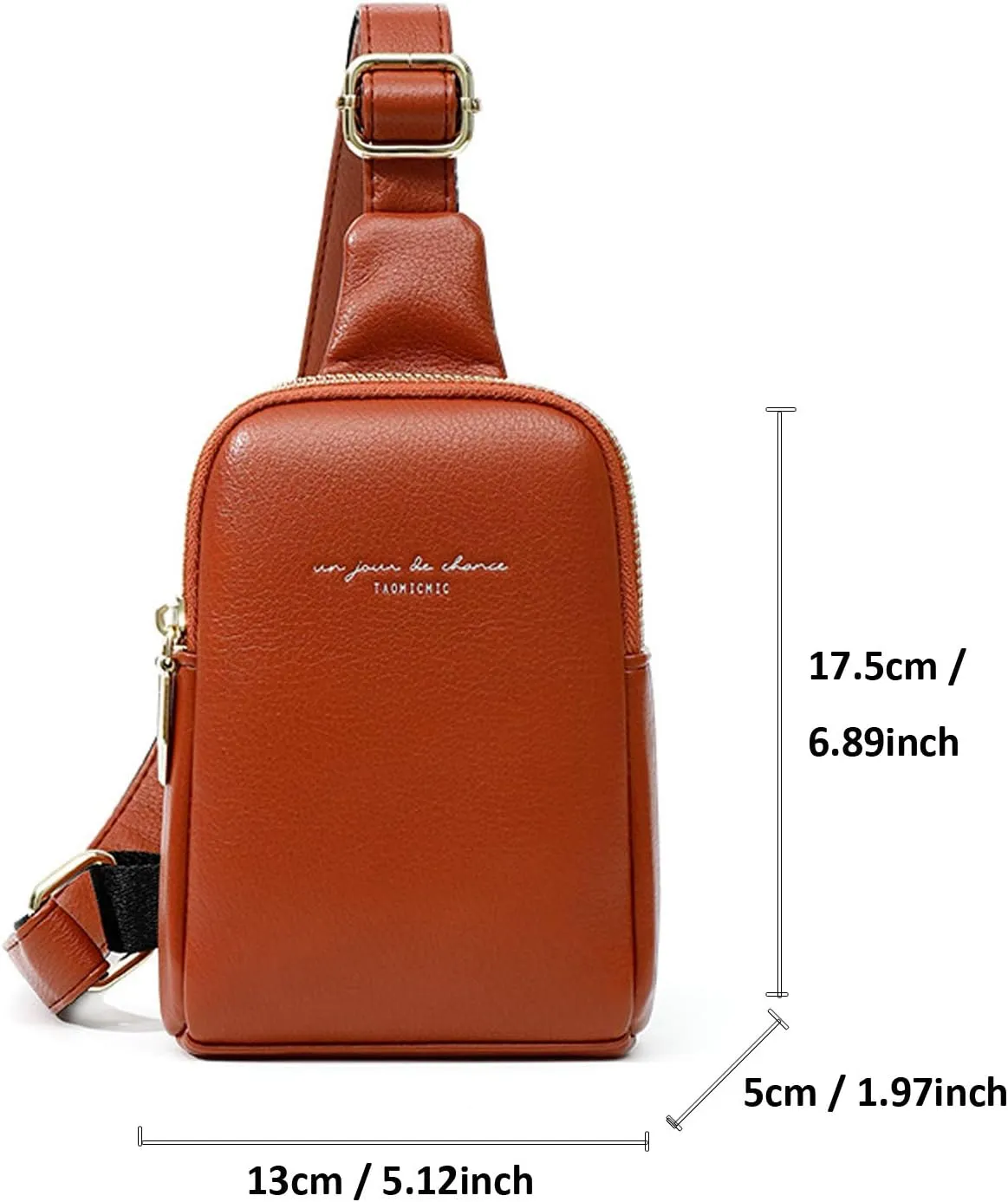 Women Vegan Leather Sling Bag, Outdoor One Shoulder Crossbody Chest Bag