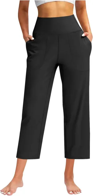 Women Yoga Capri Pants 2025 High Waist Solid Pant Wide Leg Workout Crop Summer Pants for Casual, Travel, Exercise