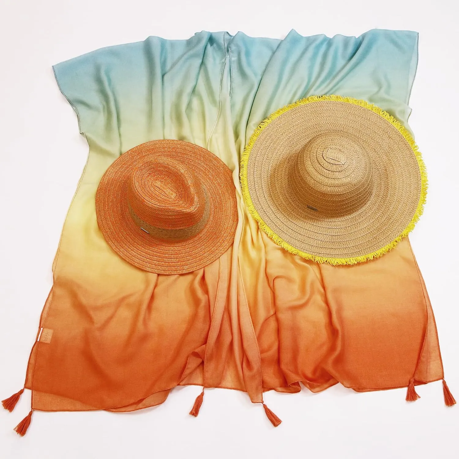 Women's 2 Sun Hats with Beach Coverup