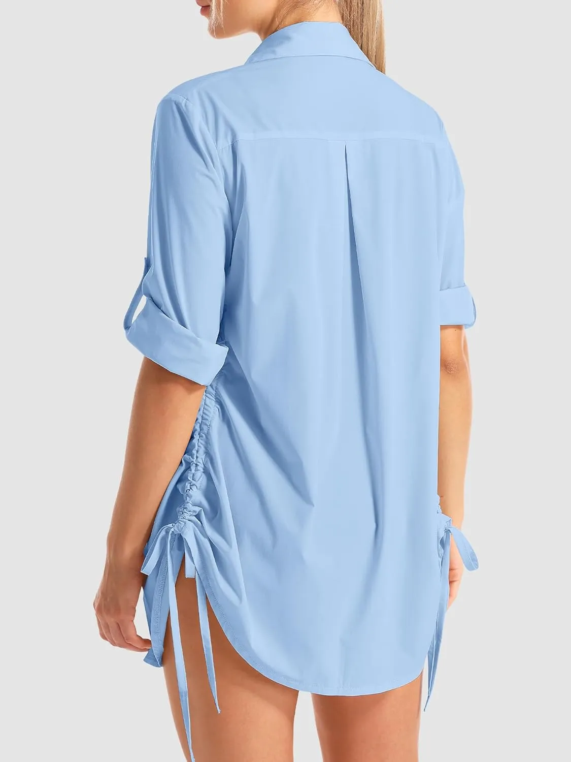 Womens Bathing Suit Cover Ups Swimsuit Coverup UPF 50 Long Sleeve UV Sun Protection Shirts Button Down Dress Shirt