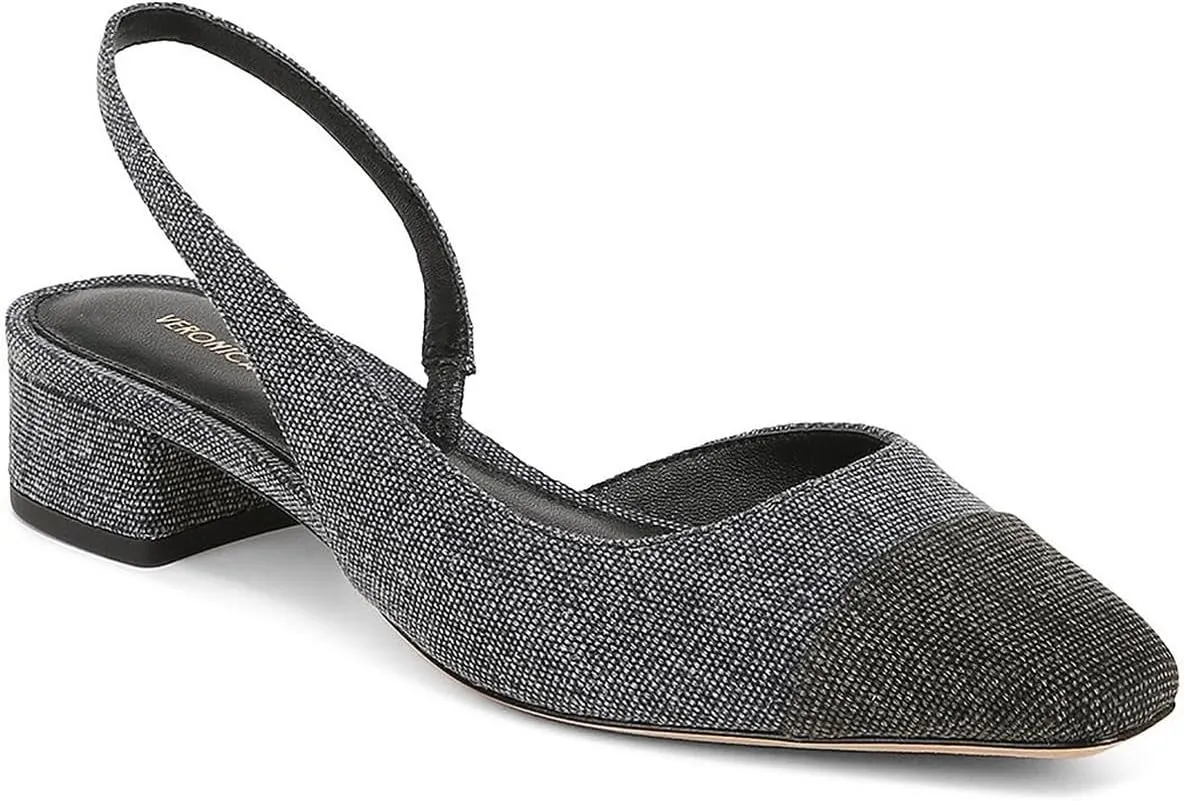 Womens Cecile sling Slip On Slingback Heels Black 6 Medium (B,M)