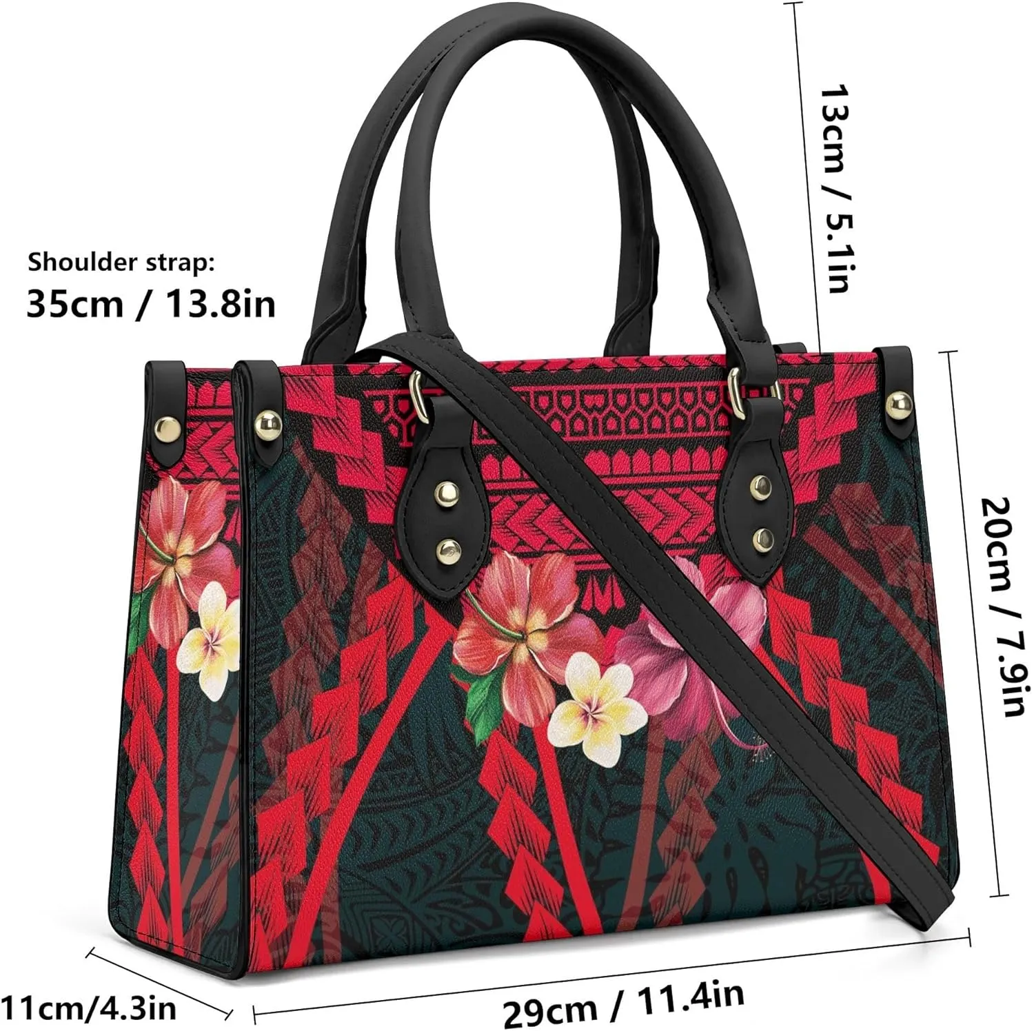 Women'S Crossbody Bag Square Tote Large Capacity Shoulder Bag Polynesian Hawaiian Pattern Custom Women'S Bag