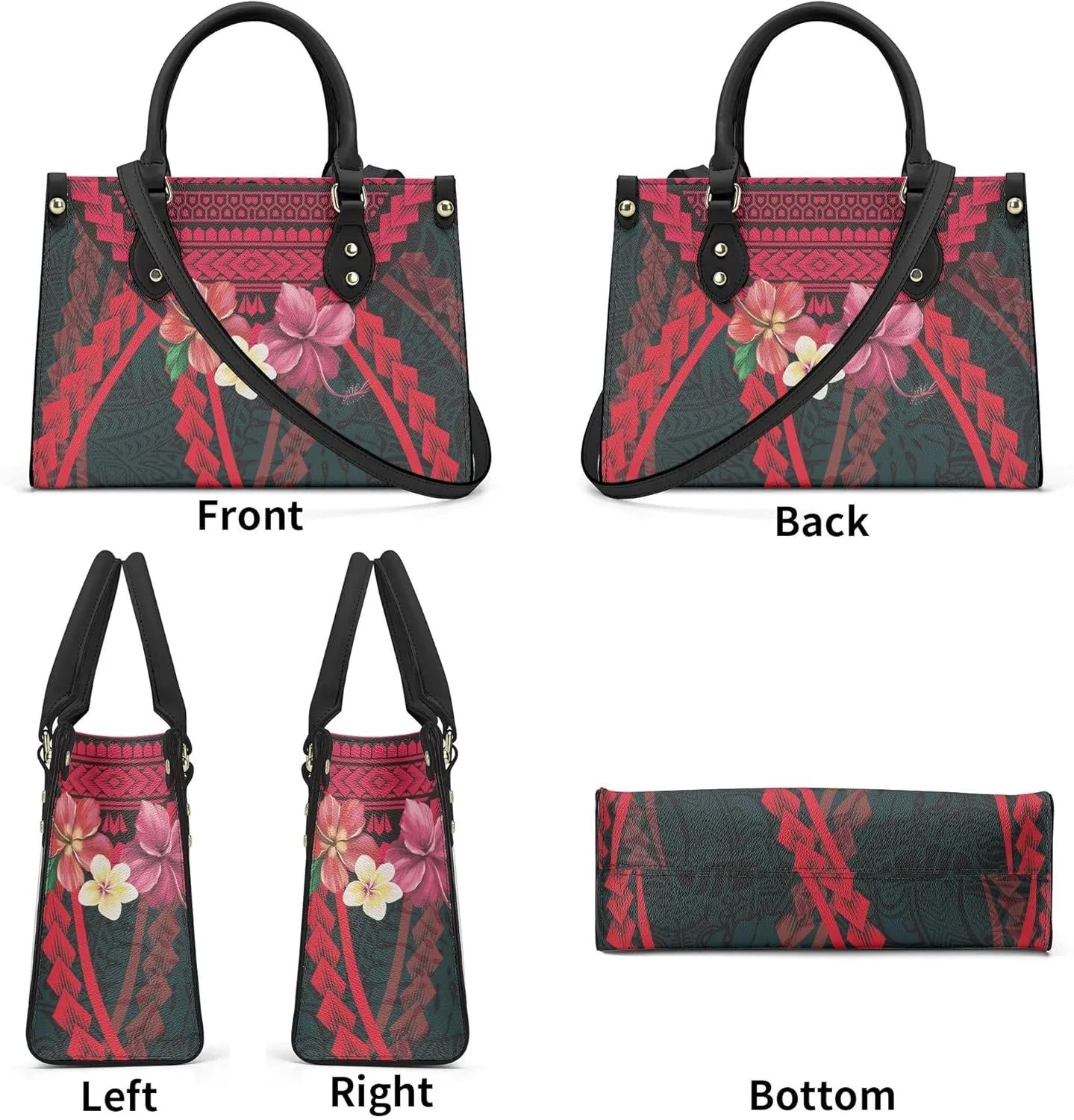 Women'S Crossbody Bag Square Tote Large Capacity Shoulder Bag Polynesian Hawaiian Pattern Custom Women'S Bag