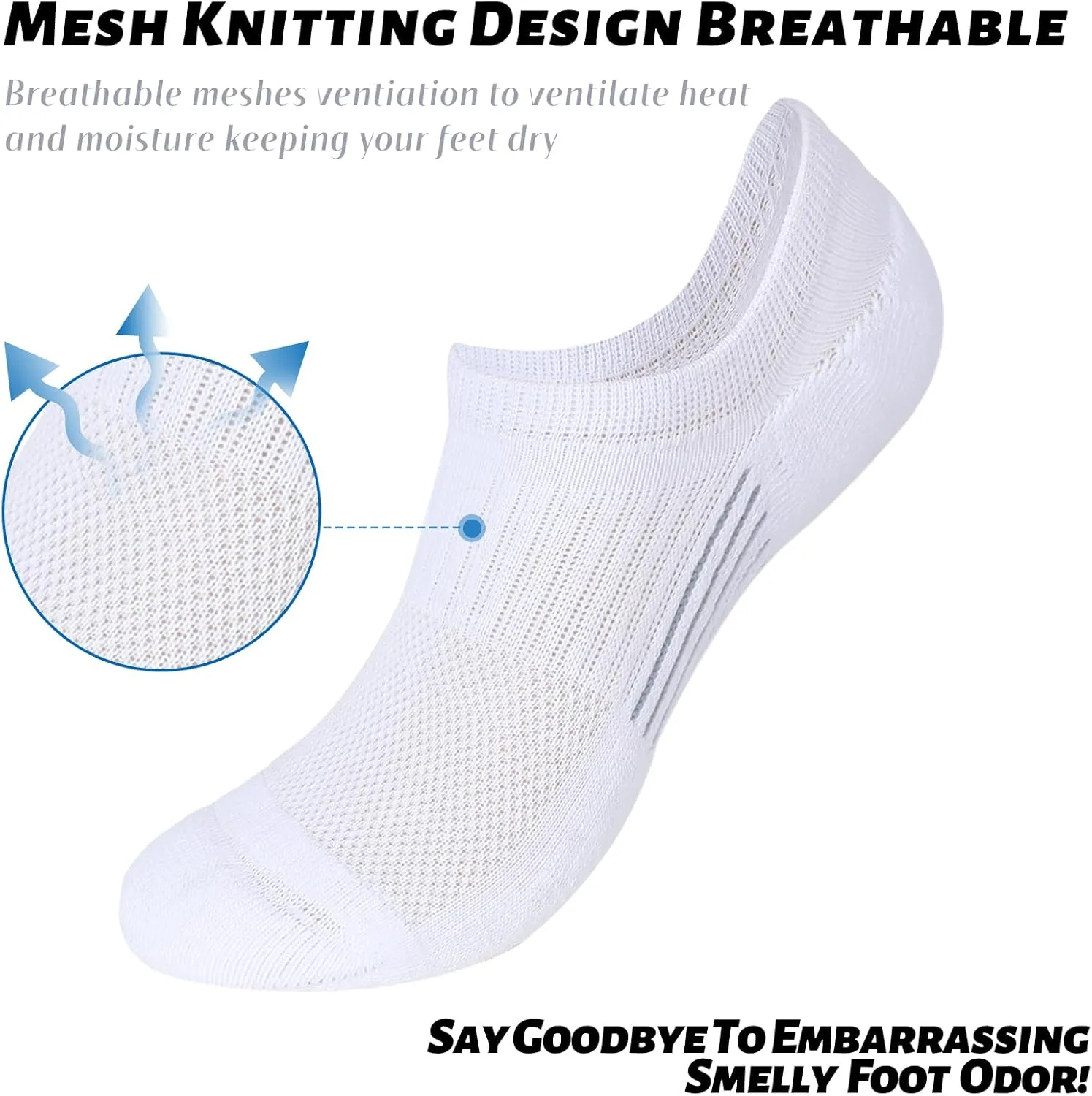 Women's Cushioned Ankle Socks Athletic Running Low Cut Socks 6-9/9-11