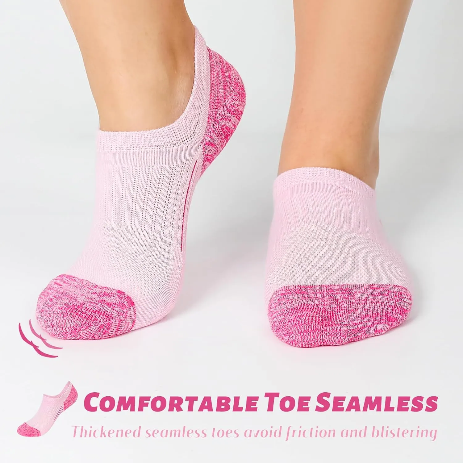 Women's Cushioned Ankle Socks Athletic Running Low Cut Socks 6-9/9-11
