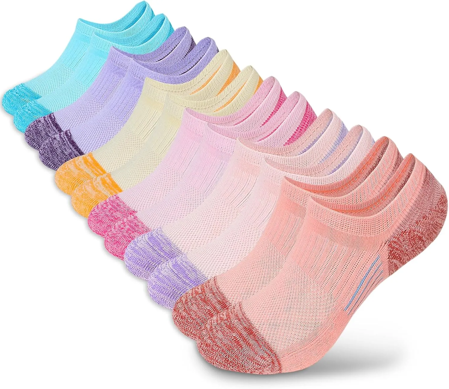 Women's Cushioned Ankle Socks Athletic Running Low Cut Socks 6-9/9-11