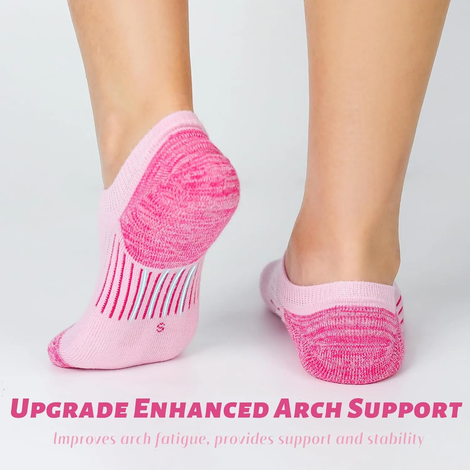 Women's Cushioned Ankle Socks Athletic Running Low Cut Socks 6-9/9-11