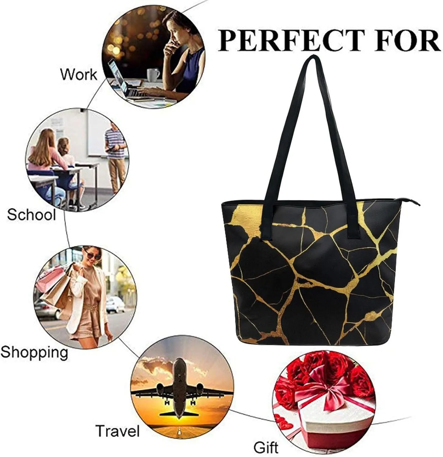 Women's Fashion Tote Bag Shopping Casual Leather Handbag For Daily Use