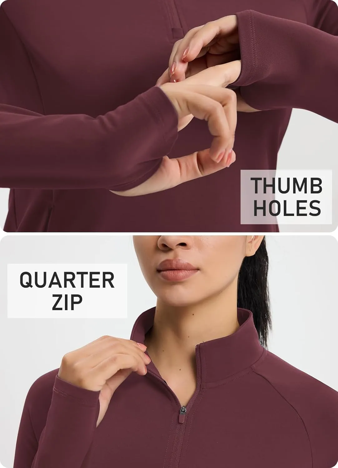 Women's Fleece Running Jacket Quarter Zip Pullover Water Resistant Thermal Equestrian Shirt Warm Winter Golf Gear