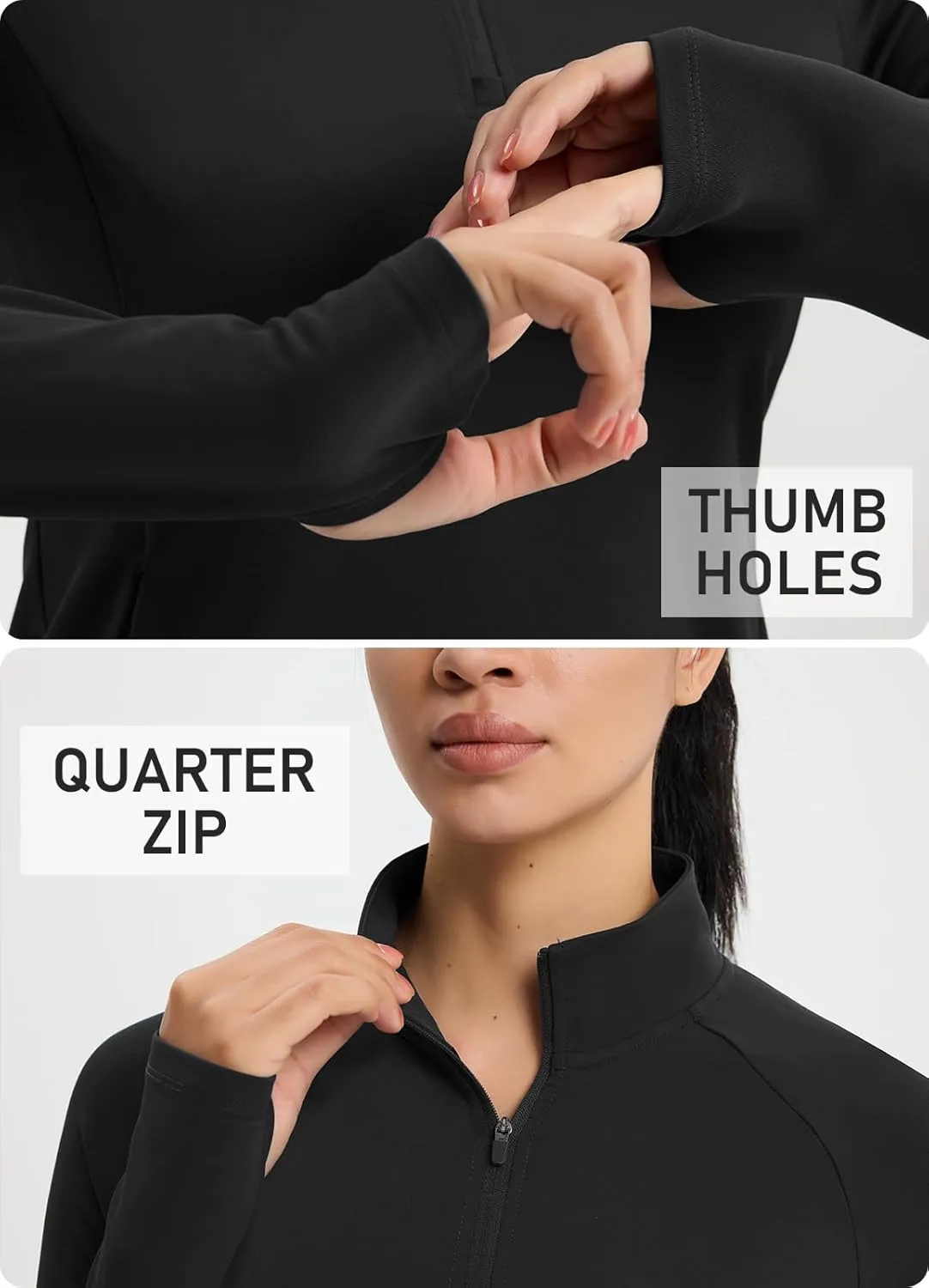 Women's Fleece Running Jacket Quarter Zip Pullover Water Resistant Thermal Equestrian Shirt Warm Winter Golf Gear