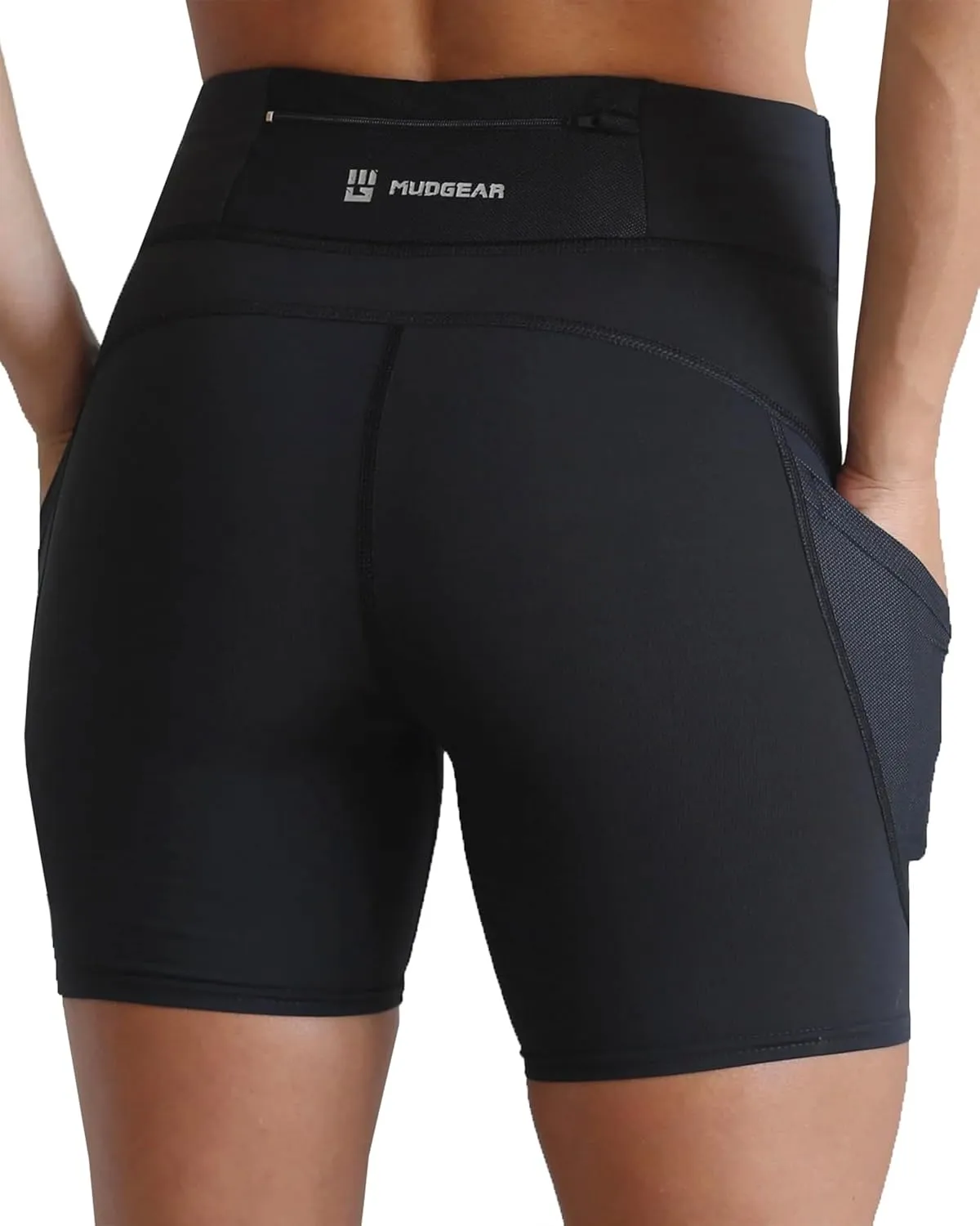 Women's Flex-Fit Compression Shorts, Sweat-Resistant, High-Waisted Running Shorts with 6-Inch Inseam & Pockets
