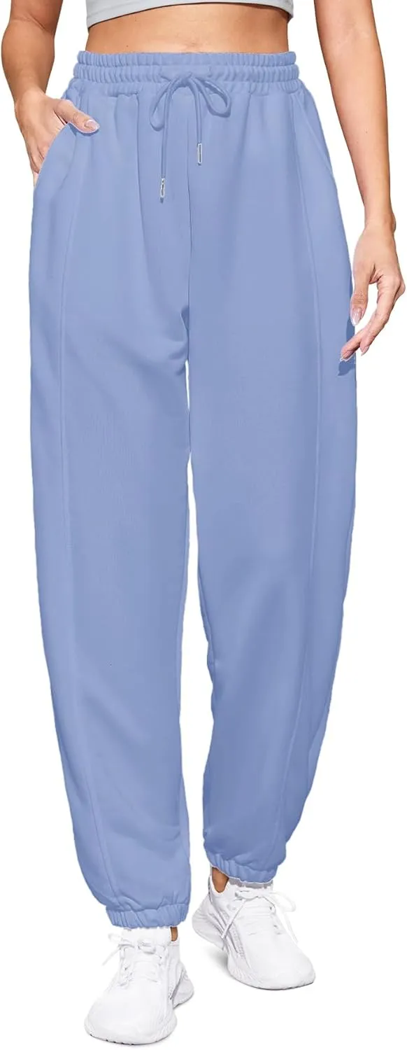 Women's High Waist Baggy Sweatpants Lounge Drawstring Workout Pants with Pockets Sweats for Women Running Joggers