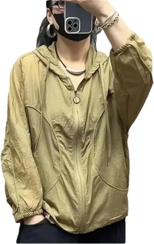 Women's Jacket Beach Thin Sunscreen UV Protection Coat Female Long Sleeve Hooded Jackets Tops
