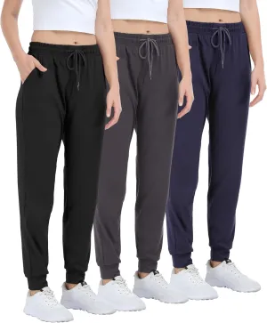 Women's Joggers with Pockets,Women Sweatpants for Loung Yoga Workout Running Casual Pants 3PACK