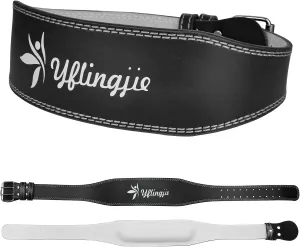 Women's Leather Lumbar Gym Belt for Heavy Lifting - 6.8mm Thick Weight Lifting Belt with Back Brace Support（Women & Men）, Squat Belt for Squats, Deadlifts & Strength Training(L) (black, L(39-43inches))
