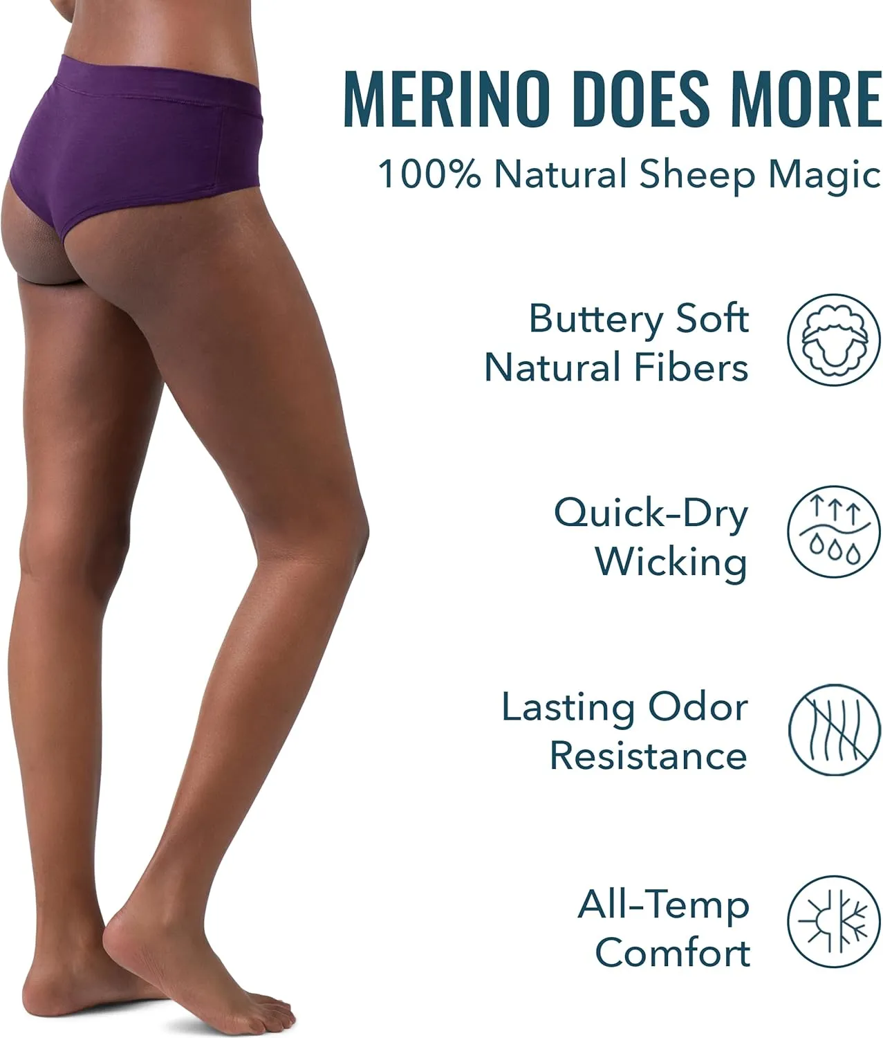 Women's Merino Cheeky Brief By Woolly | RWS Certified | Soft, Breathable, Seattle Designed