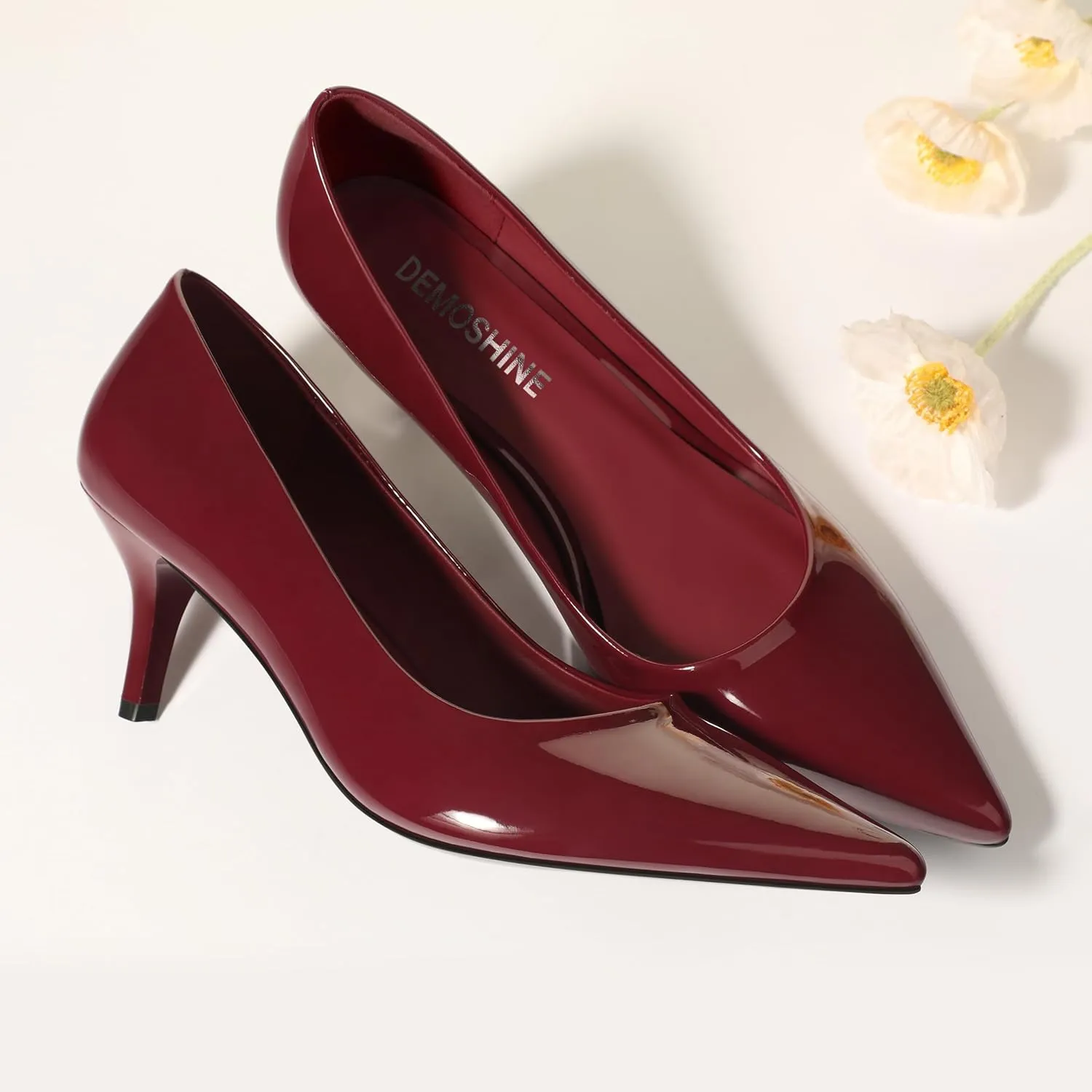 Women's Pumps Pointed Closed Toe Low Heels Comfortable Dress Shoes for Work Business Office Wedding Casual 2.3 Inch