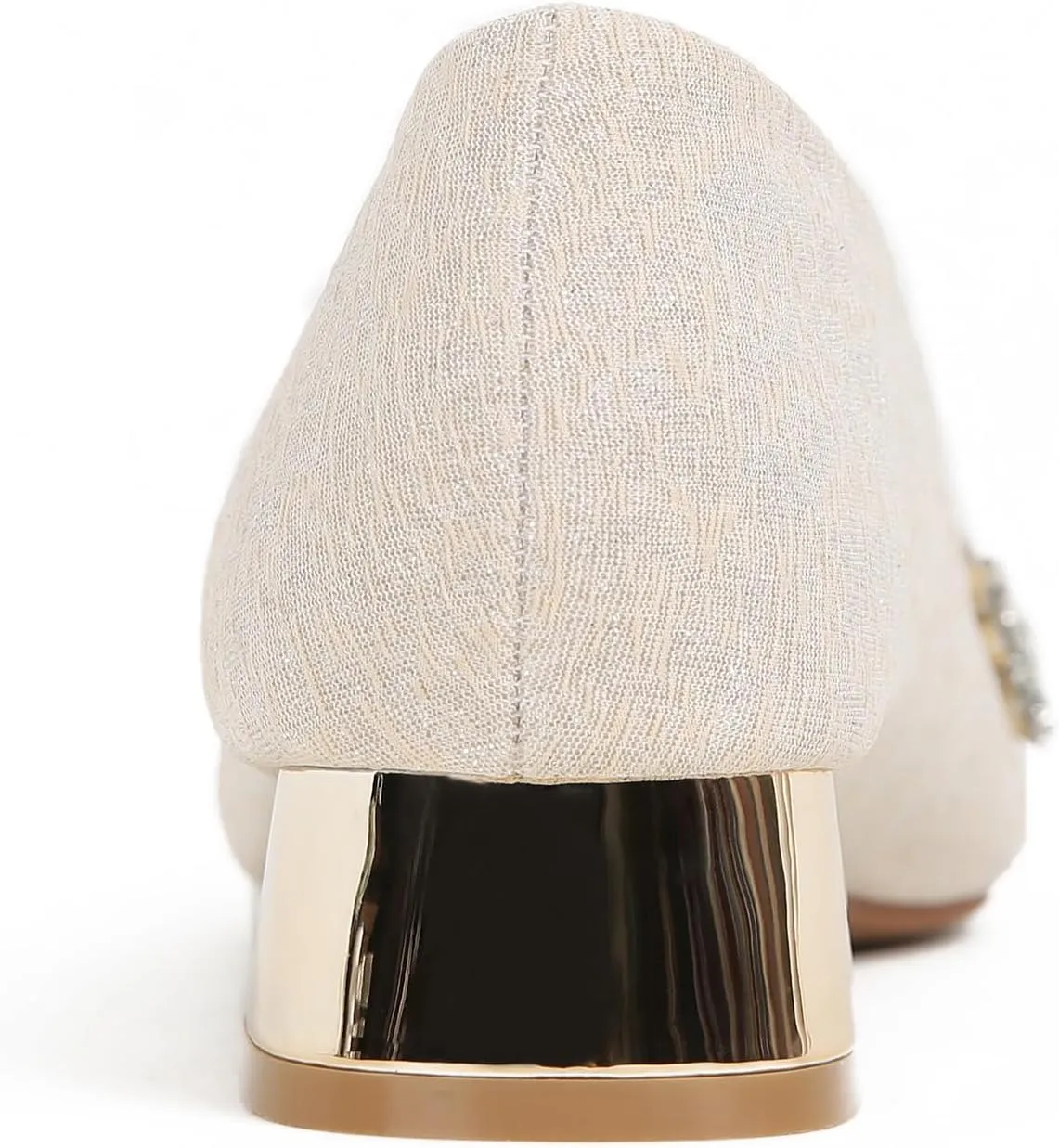 Women's Rhinestone Fashion Pointed Toe Pearl Diamond Low Heel Dress Wedding Work Business Dance Pumps
