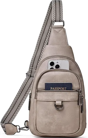 Womens Sling Bag Crossbody Bags for Women Vegan Leather Sling Backpack Daypack Fanny Pack Crossbody Purse Travel