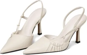 Womens Slingback Kitten Heel Closed Pointed Toe Stiletto Pumps 2025 Ankle Strap for Wedding Party Daily Dress Shoes