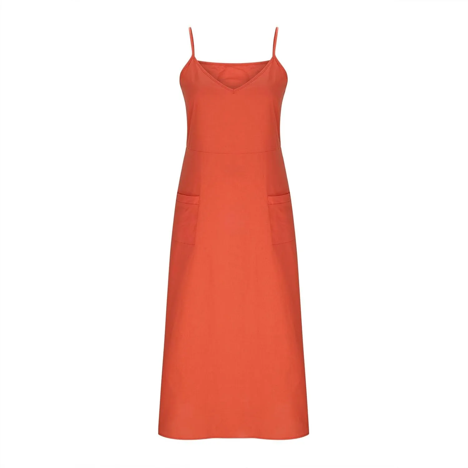 Women's Summer Cotton Linen Long Dress Sleeveless Elegant Flowy Beach Dresses Loose Comfy Maxi Dress with Pockets