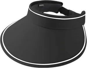 Women’S Sun Hat With Wide Brim, Upf50  Protection, Adjustable Beach Visor, Soft Fabric, Includes Windproof Cord, Comfortable For All Outdoor Activities