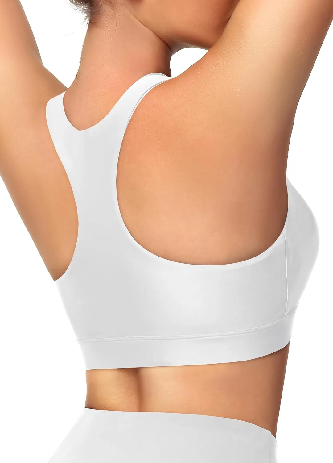 Womens Swim Bra Bikini Tops for Under Swim Shirt Sports Swimsuit Top Modest High Neck Removable Padded Quick Dry UPF50