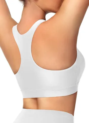 Womens Swim Bra Bikini Tops for Under Swim Shirt Sports Swimsuit Top Modest High Neck Removable Padded Quick Dry UPF50