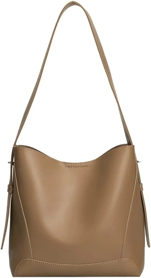 Women's Trendy Shoulder Crossbody Bag Vegan Leather Bucket Purse Large Totes Soft Handbag Top Handle Satchel