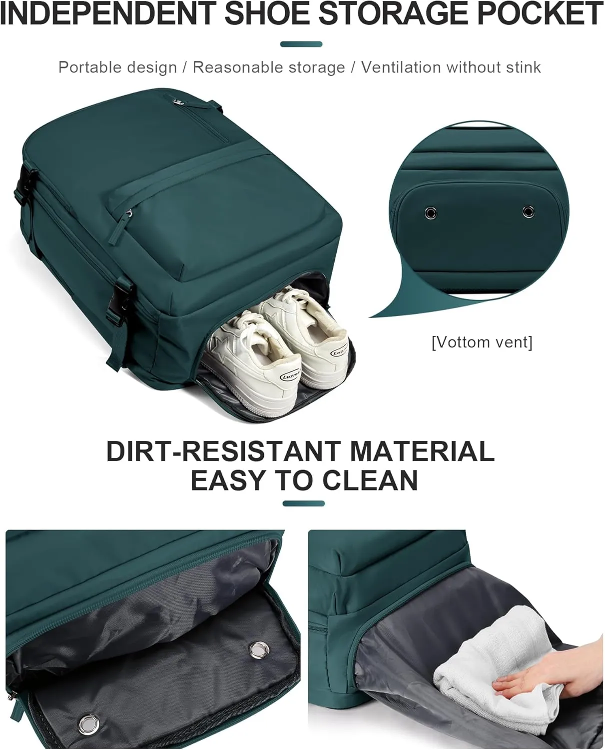 WONHOX Large Travel Backpack Carry on Flight Approved Laptop Work Business Backpack for Women Men Mochila de Viaje