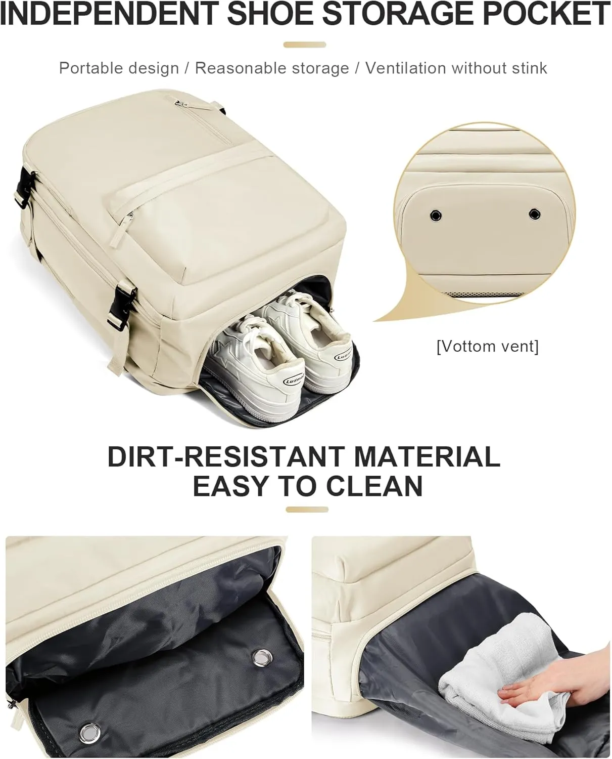 WONHOX Large Travel Backpack Carry on Flight Approved Laptop Work Business Backpack for Women Men Mochila de Viaje