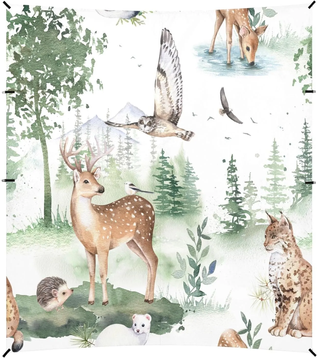 Woodland Animals Beach Tent Camping Sun Shelters Portable Outdoor Canopy Sun Shade for Camping Trips Fishing Backyard Fun or Picnics Easy Setup with Carrying Bag