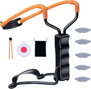 Wrist Slingshots for Adults - Powerful Hunting Sling Shot with 2-Year Guarantee, 500 Slingshot Ammo,Slingshots Pouch and Spare Bands
