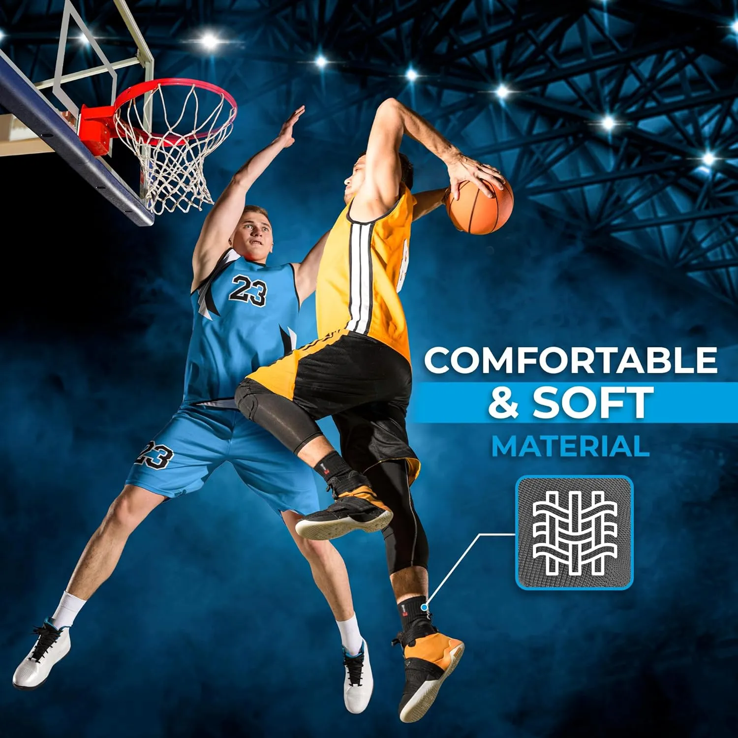 WYOX Ankle Compression Sleeve Support Brace for Men & Women, Running, Gym, Basketball, Cycling, Martial Arts, Kickboxing & Sports Stabilizer Compression Ankle Socks for Training & Recovery