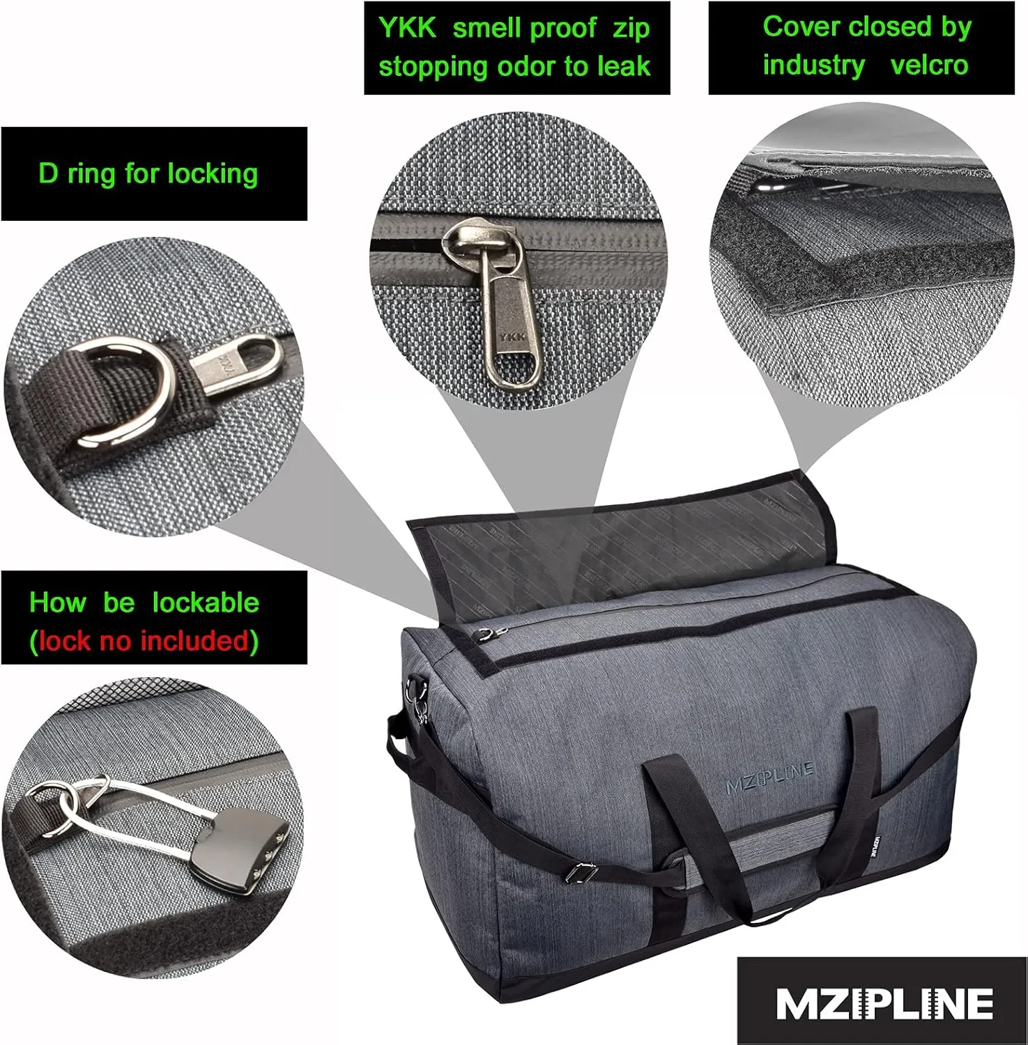 XXL Extra Large Duffle Bag Water Resistant Sport Gym Overnight Weekender Bag,Holdall Travel Duffel Bag With Carbon Lining (Grey, Extra Large)