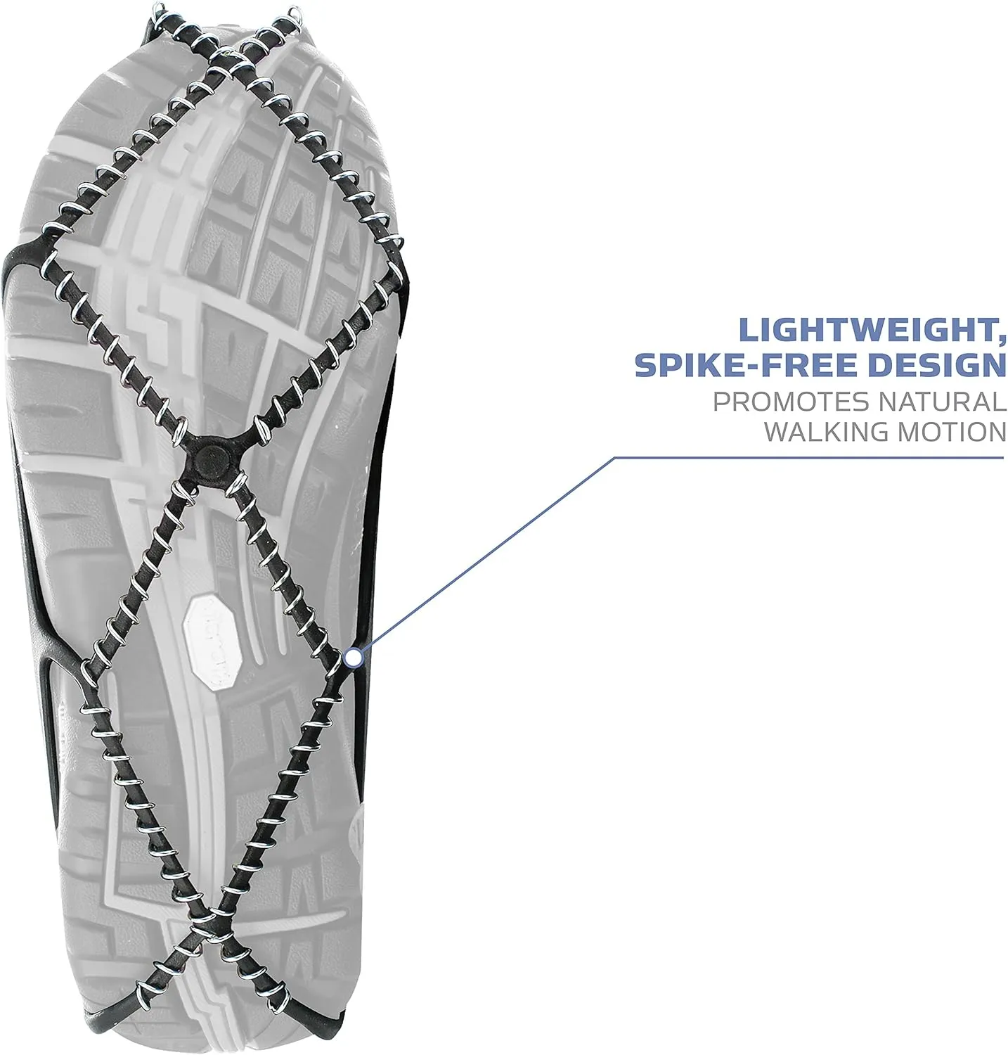 Yaktrax Walk Traction Cleats - 360-Degree Grip on Snow, Ice, & Multi-terrain Surfaces - Elastic Outer Band w/ Easy-On/Off Heel Tab & 1.2mm Zinc-coated Steel Coils - Abrasion & Rust Resistant - Unisex