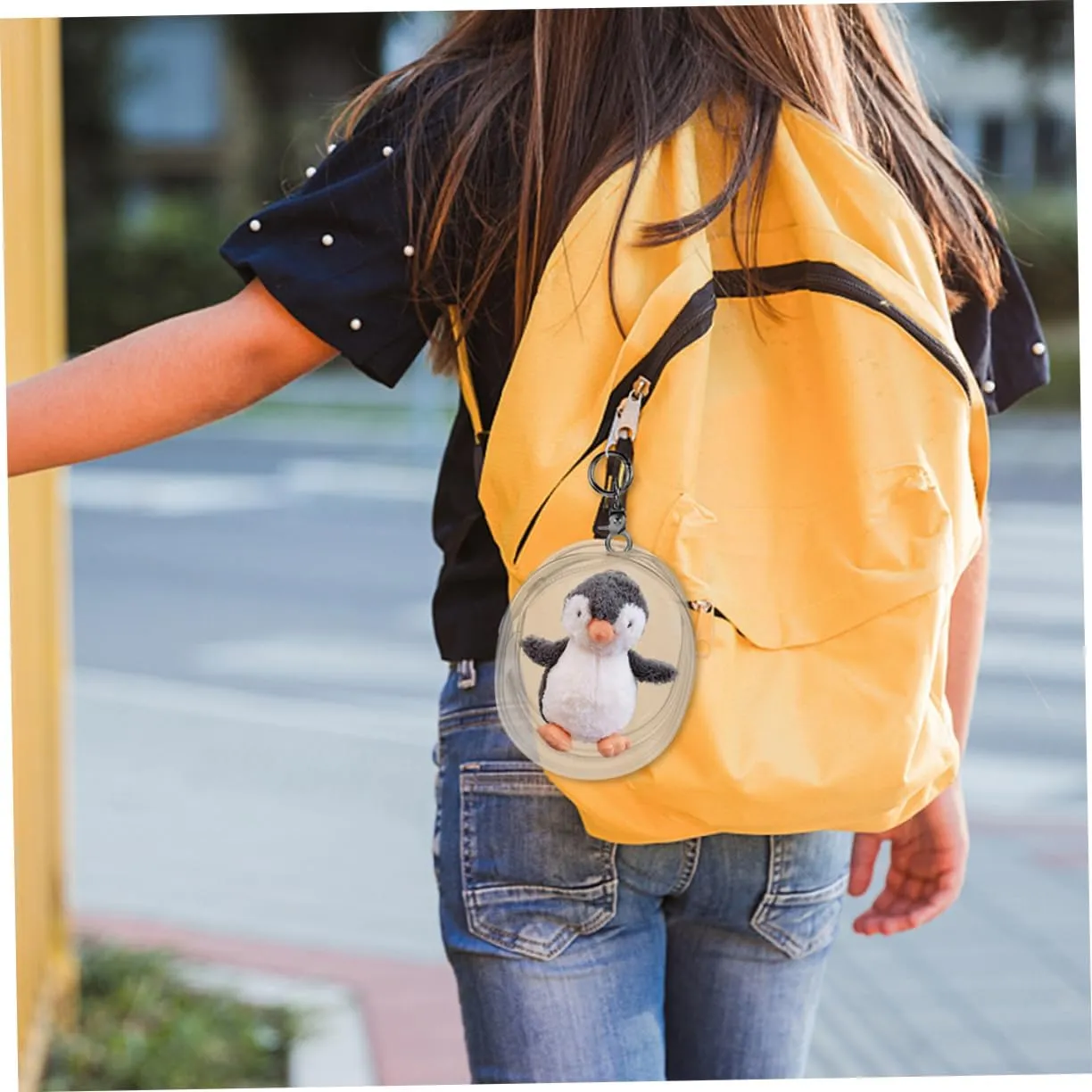 Yardwe 1set Portable Doll Storage Bag Display Case Hanging Holder for Figures and Collectibles Compact Design for Outdoor Use and Protection 3pcs