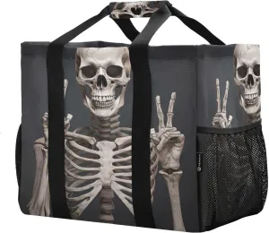 Yeah Skeleton Black Foldable Travel Duffel Bag for Men Women Waterproof Weekender Overnight Carry On Tote Bag with Comfortable Handle Luggage Bag for Business Trips Sport Hospital Airplane