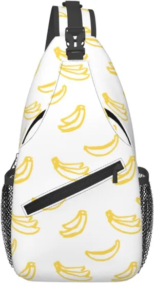 Yellow Banana Pattern Men'S Chest Bag Sling Backpack Crossbody Shoulder Bag Travel Hiking Daypack