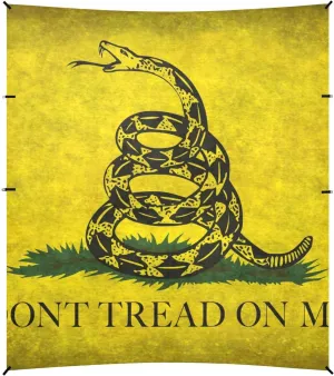 Yellow Snake Don't Tread on Me Flag Beach Tent UPF50  Protection Waterproof Large Sun Shade with Sand Pockets for Camping Trips, Fishing, Backyard Fun or Picnics