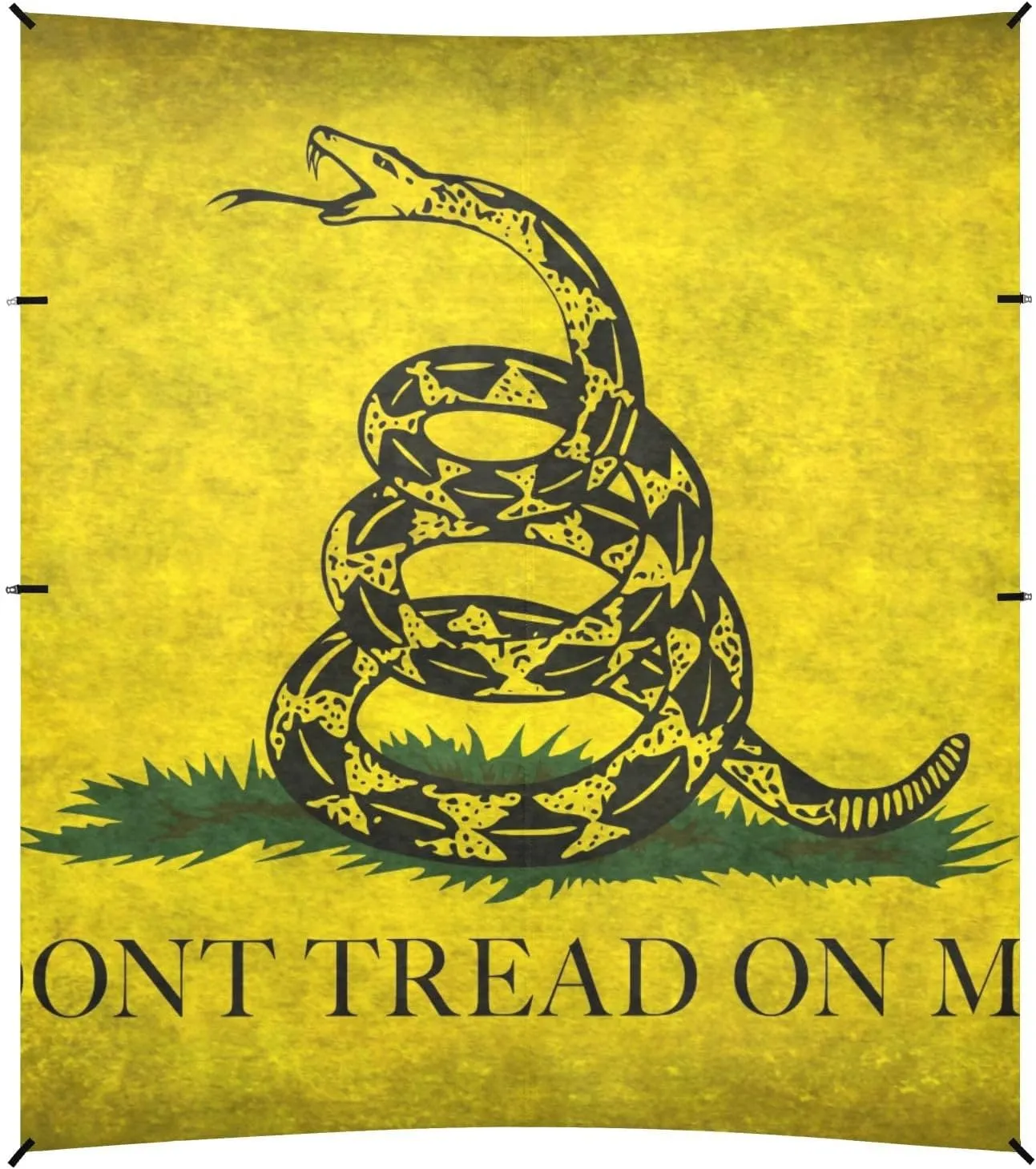 Yellow Snake Don't Tread on Me Flag Beach Tent UPF50  Protection Waterproof Large Sun Shade with Sand Pockets for Camping Trips, Fishing, Backyard Fun or Picnics