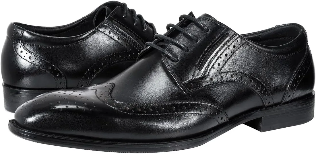 YFFUSHI Men's Oxfords Shoes Classic Leather Wingtip Lace Up Modern Formal Dress Shoes