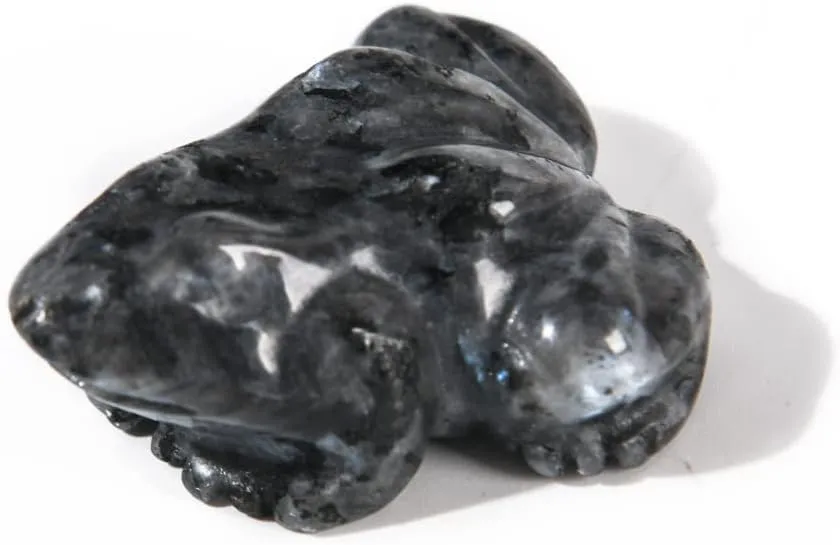 YGLINE Natural Crystal Frog Healing Stone Figurines,1.5 Inches Hand Carved Pocket Animal Room Decor Gemstone