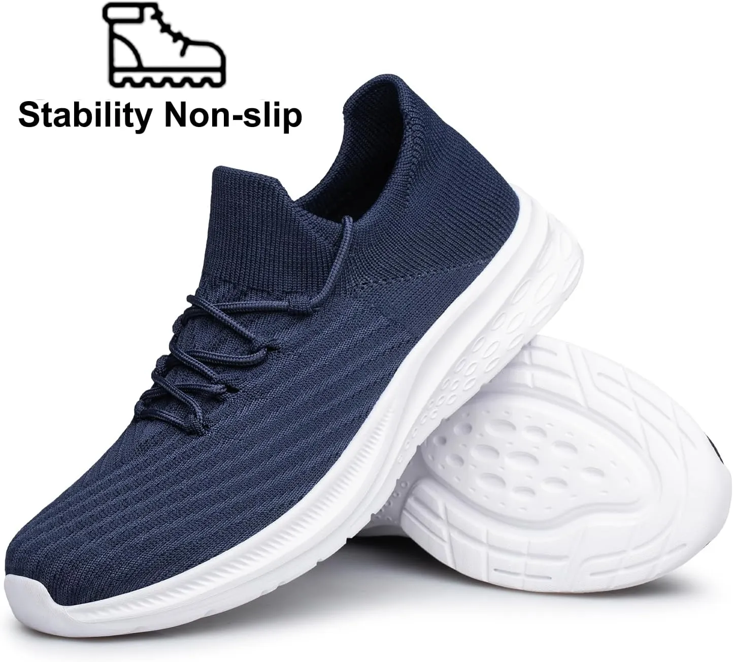 YHOON Mens Walking Shoes Slip on Casual Shoes Lightweight Workout Gym Tennis Shoes