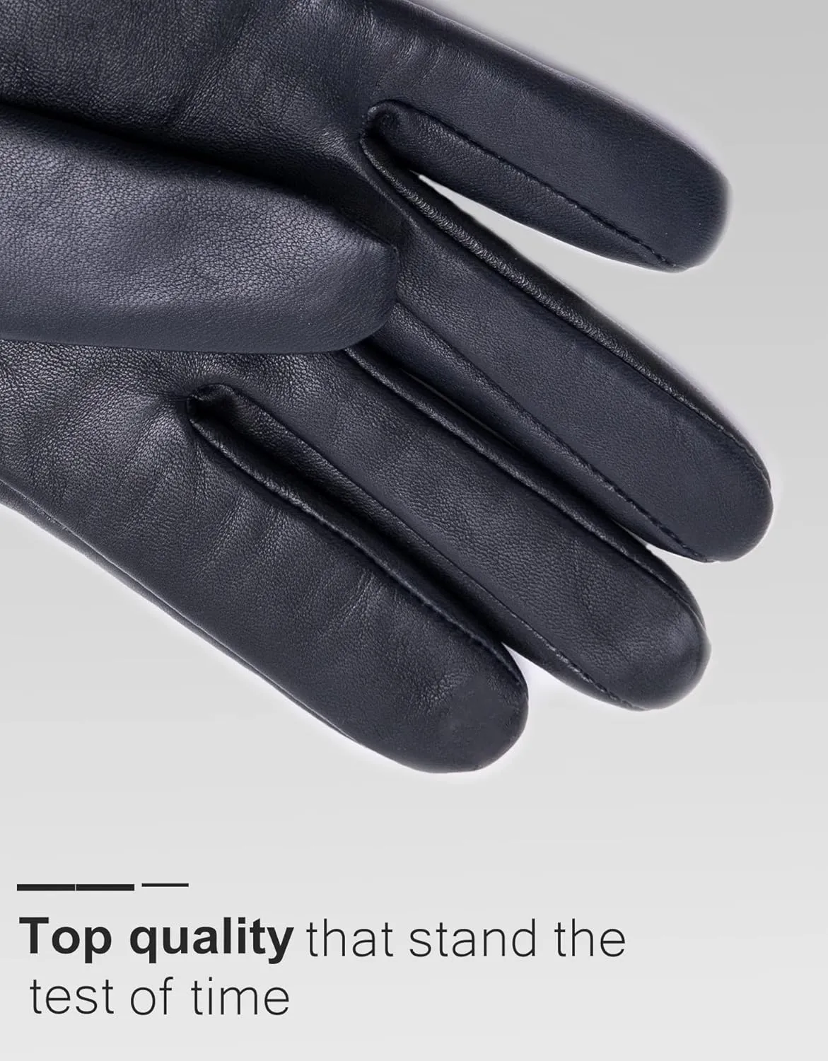 YISEVEN Women’s Mid Length Long Leather Gloves Touchscreen with Wrinkled Design