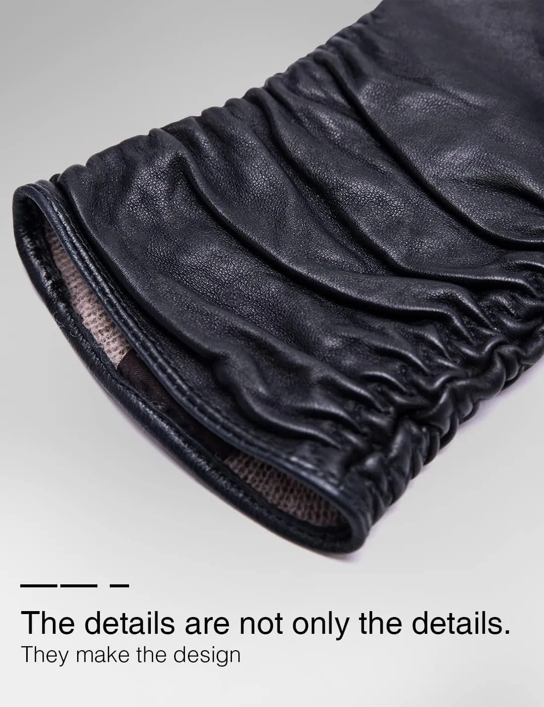 YISEVEN Women’s Mid Length Long Leather Gloves Touchscreen with Wrinkled Design